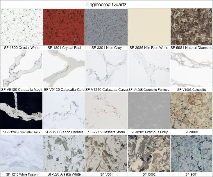 Artificial Stone polished/honed black/white/beige SF-1290 white platinum quartz countertops for interiors/indoor kitchen/bathroom countertops/vanity