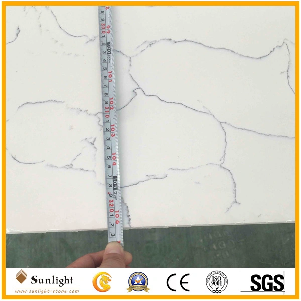 Cheap Pure White Artificial Quartz Stone/Quartz with Sparkles